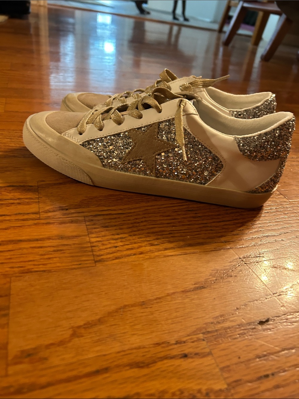 Glitter Star Low-Top Sneakers - Silver